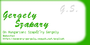 gergely szapary business card